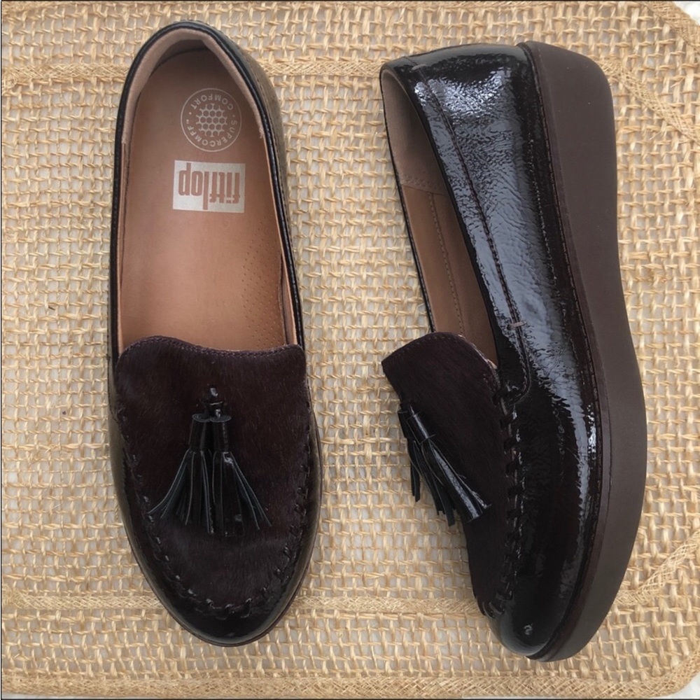 Fitflop Paige Faux Pony Moccasin Berry Loafers